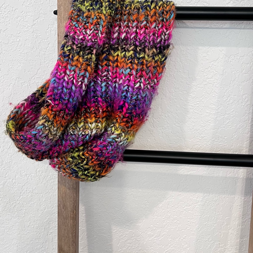 Colorful Knit Infinity Scarf